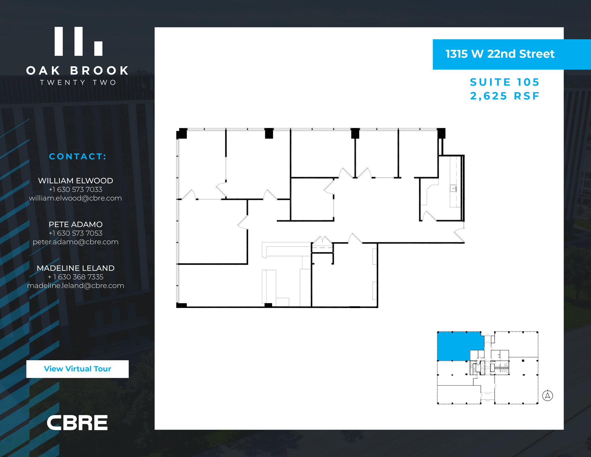 1315 W 22nd St, Oak Brook, IL à louer Plan d’étage– Image 1 sur 10