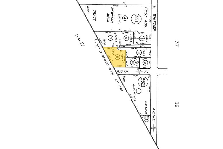 1020 W 17th St, Newport Beach, CA à louer - Plan cadastral – Image 3 sur 3