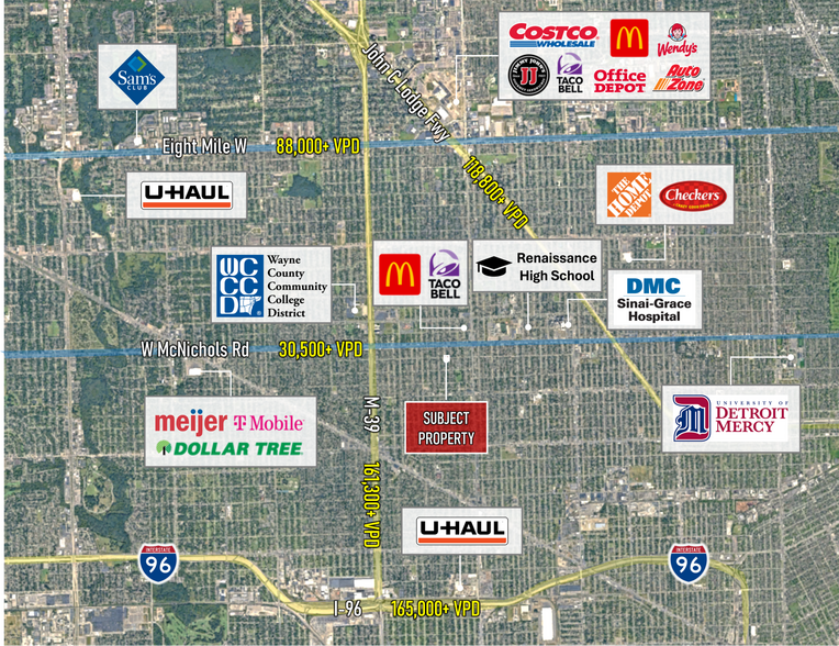 16005 W Mcnichols Rd, Detroit, MI à vendre - Aérien – Image 3 sur 3