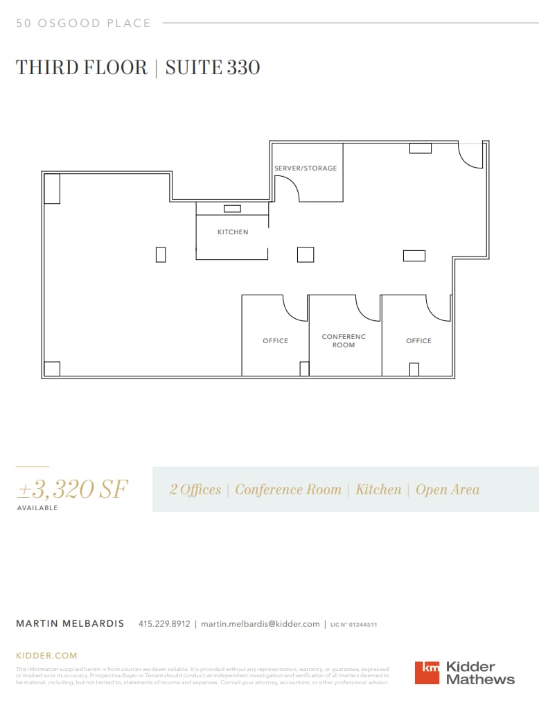 50 Osgood Pl, San Francisco, CA à louer Plan d’étage– Image 1 sur 1