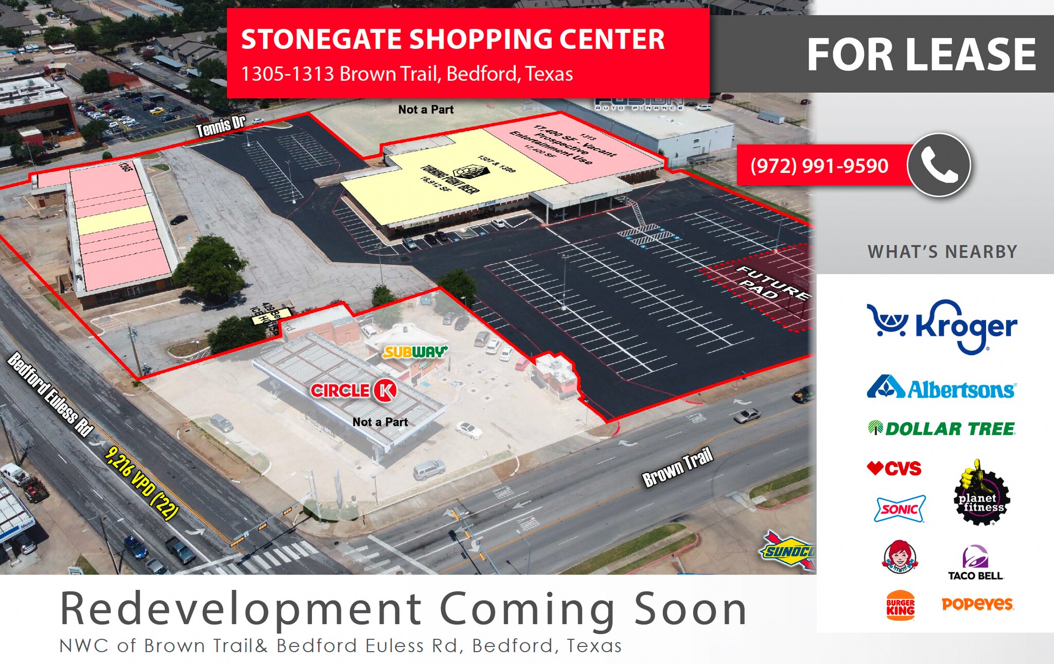 1301-1313 Brown Trl, Bedford, TX à louer Photo de l’immeuble– Image 1 sur 9