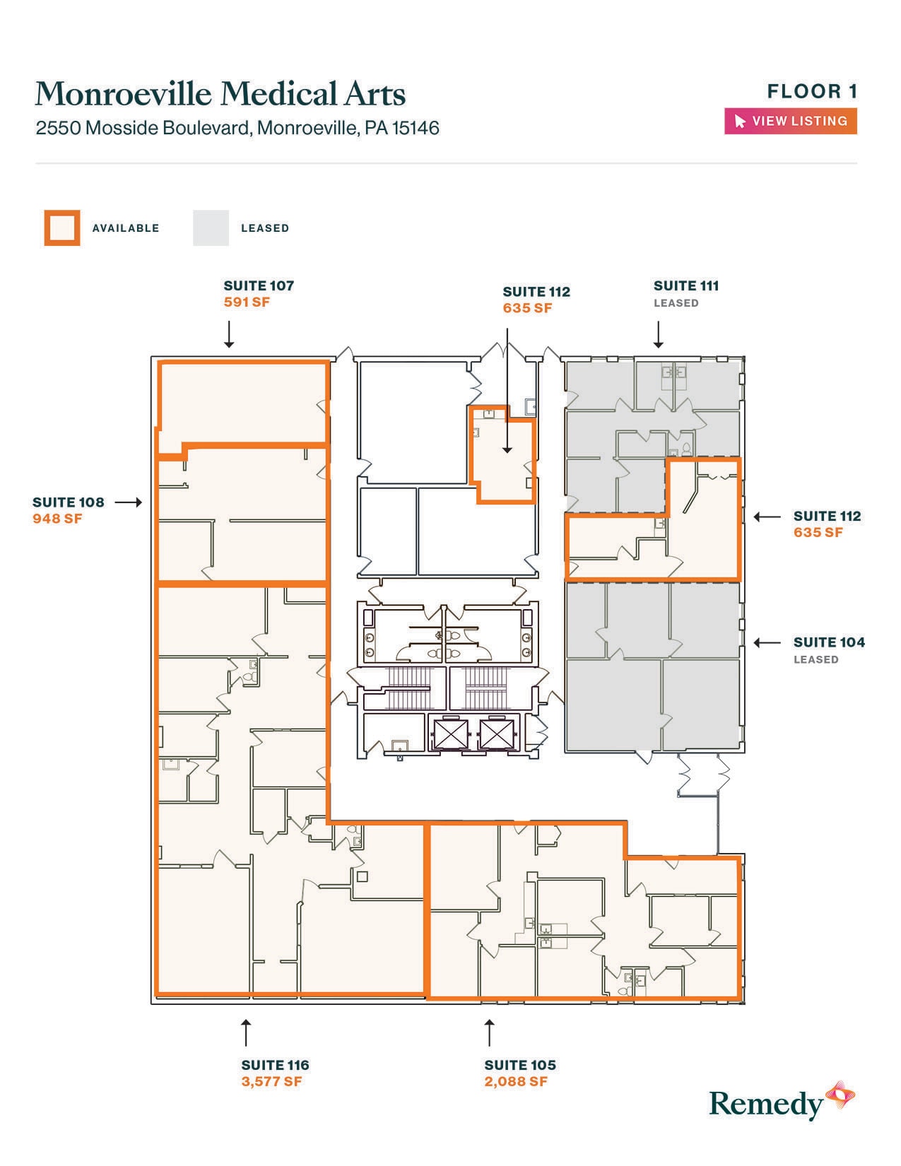2550 Mosside Blvd, Monroeville, PA à louer Plan d’étage– Image 1 sur 1