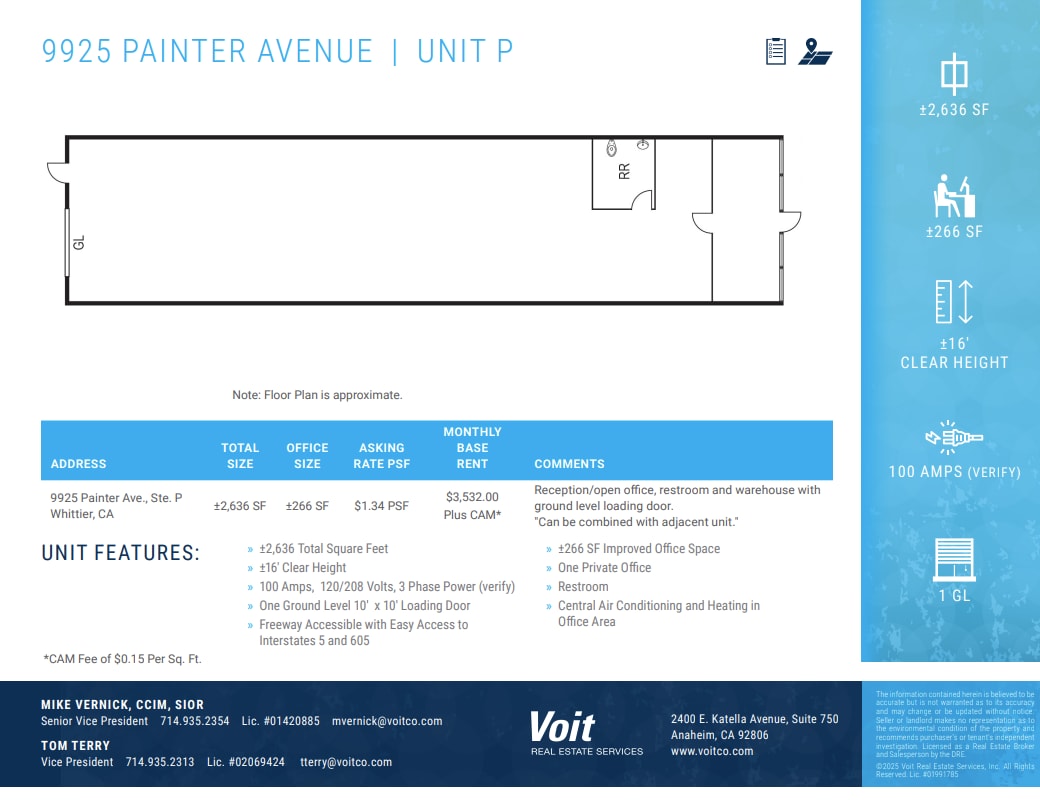 9825 Painter Ave, Santa Fe Springs, CA à louer Plan d’étage– Image 1 sur 1