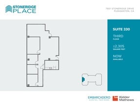 7901 Stoneridge Dr, Pleasanton, CA à louer Plan d’étage– Image 1 sur 2