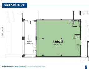 800 N Wolfe St, Baltimore, MD à louer Plan d’étage– Image 2 sur 2