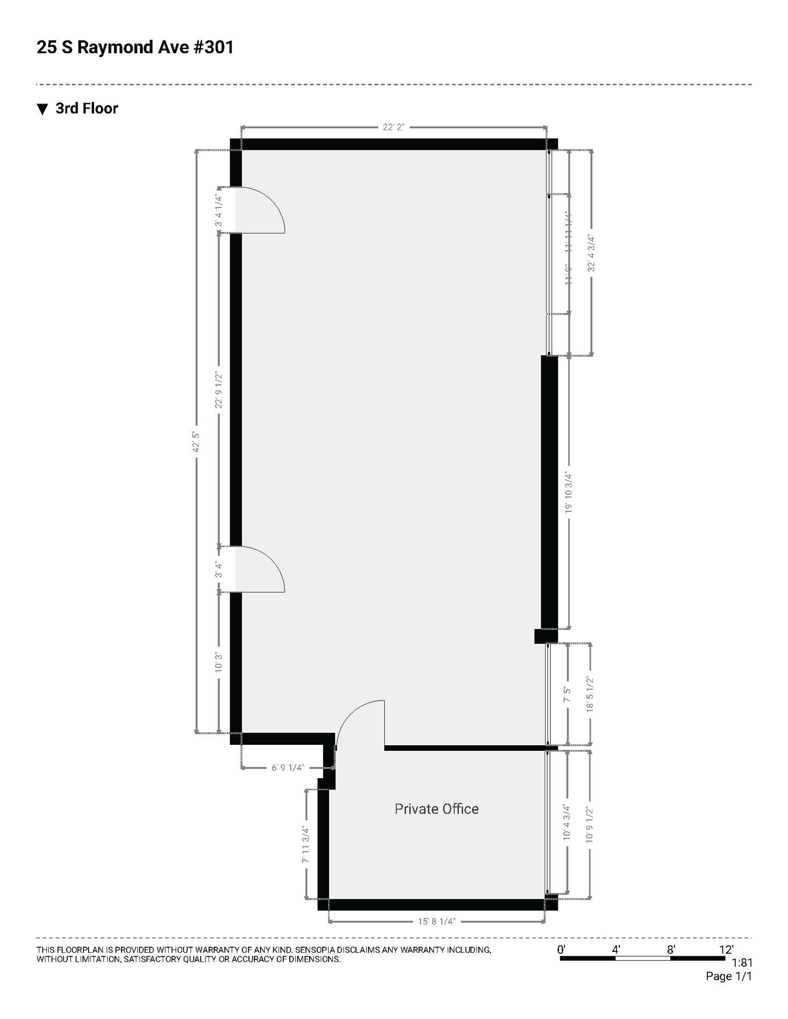 25 S Raymond Ave, Alhambra, CA à louer Plan d’étage– Image 1 sur 4