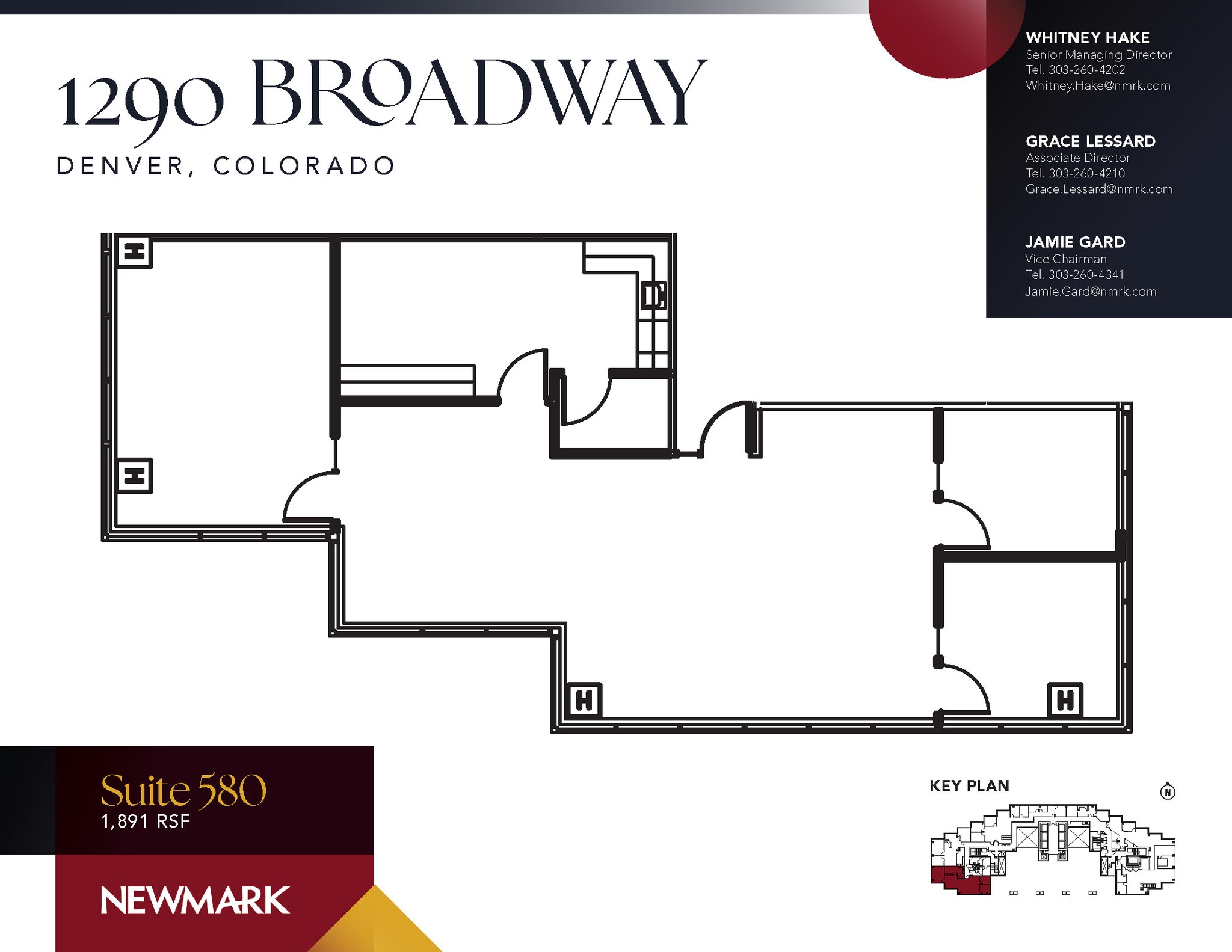 1290 Broadway, Denver, CO à louer Plan d’étage– Image 1 sur 2