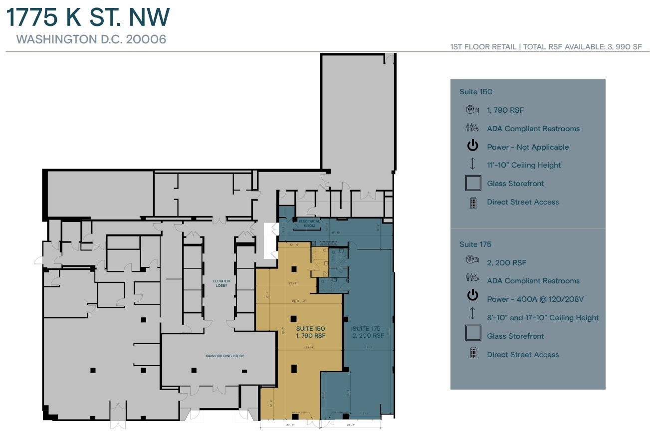 1775 K St NW, Washington, DC à louer Plan d’étage– Image 1 sur 1