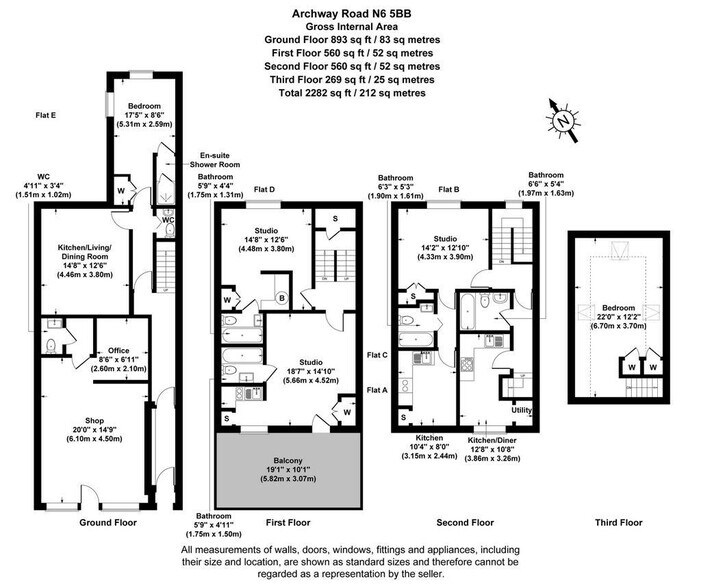 176 Archway Rd, Londres à vendre - Plan d’étage – Image 2 sur 2