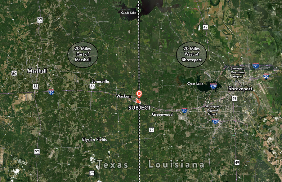 154+/- Ac. of Land w/Highway Frontage, Waskom, TX à vendre - Autre – Image 2 sur 2