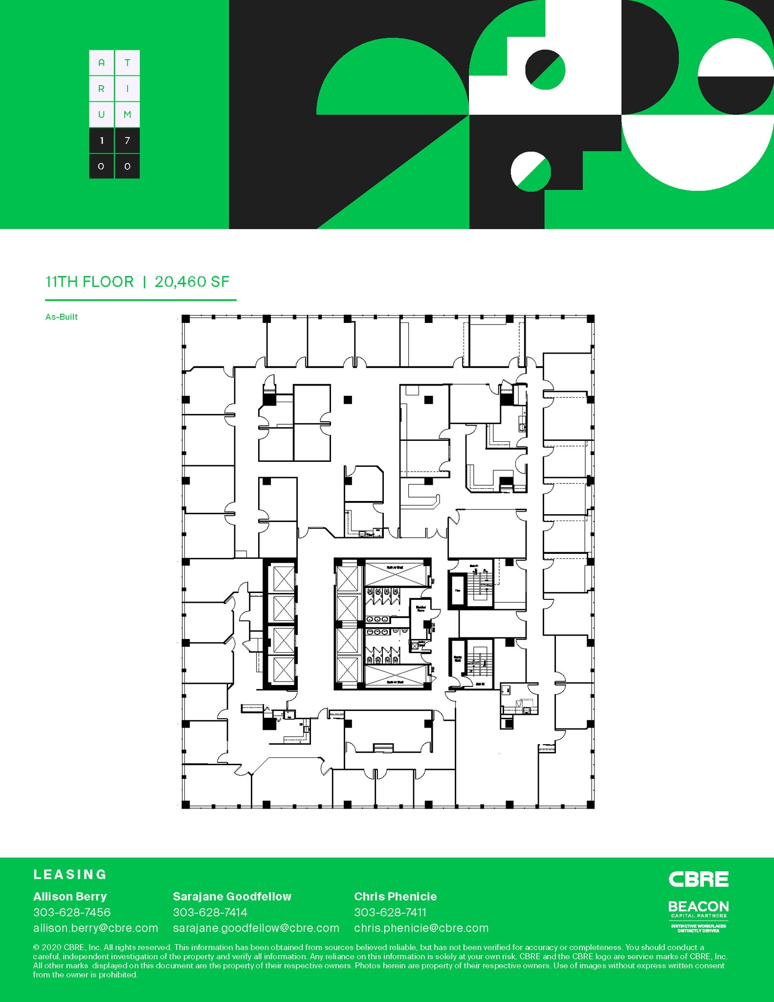 1700 Broadway, Denver, CO à louer Plan d’étage– Image 1 sur 2