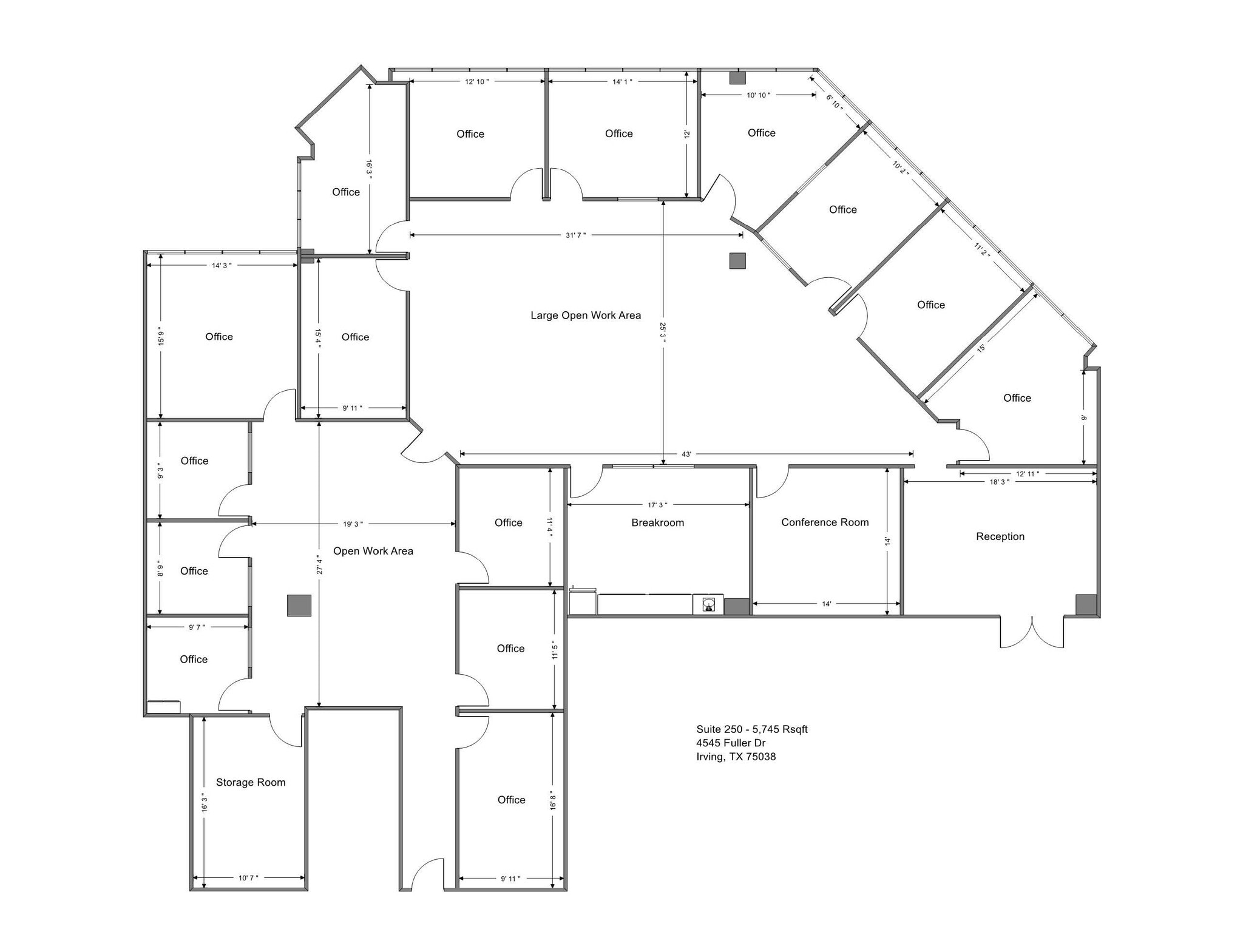 4545 Fuller Dr, Irving, TX à louer Plan d’étage– Image 1 sur 1