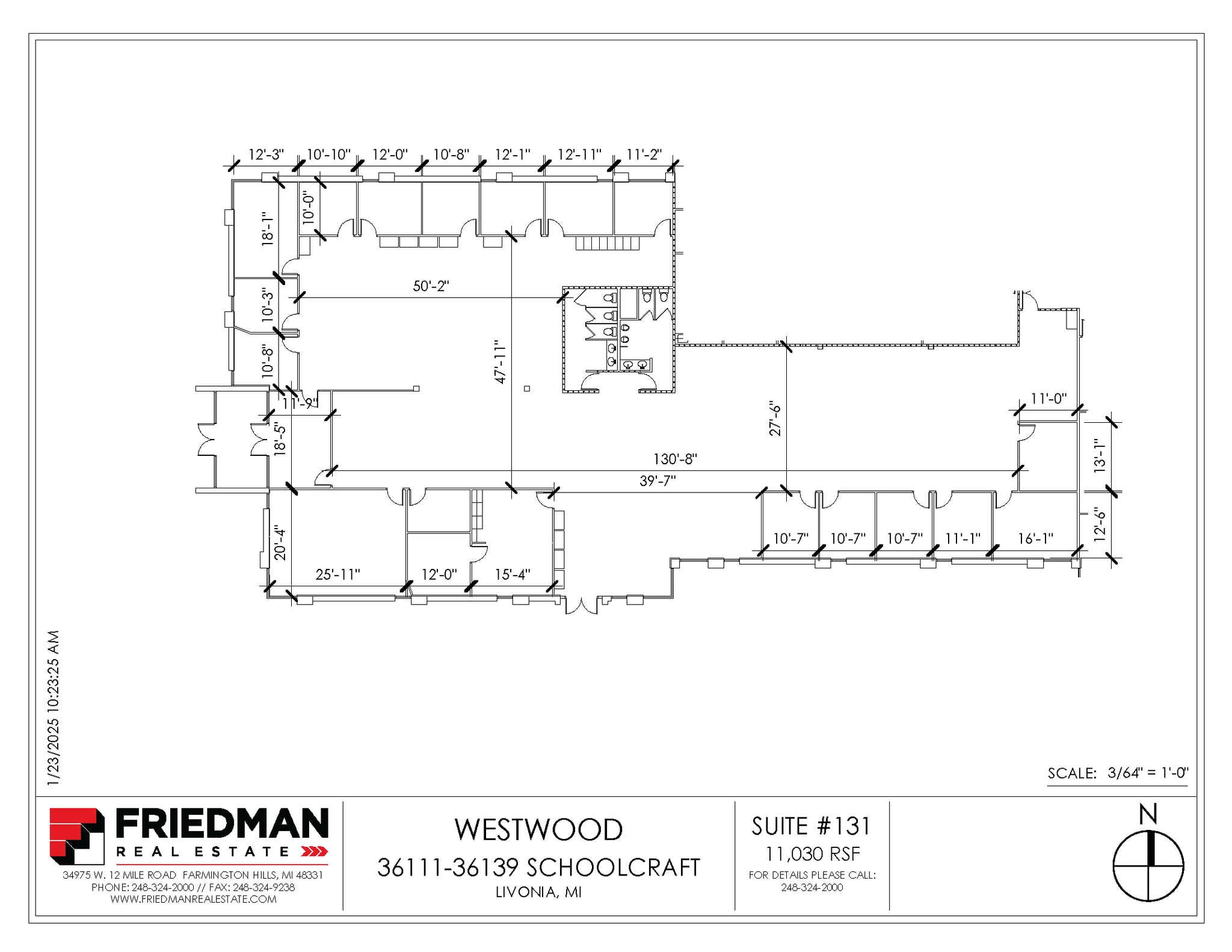 36133-36139 Schoolcraft Rd, Livonia, MI à louer Plan d’étage– Image 1 sur 2