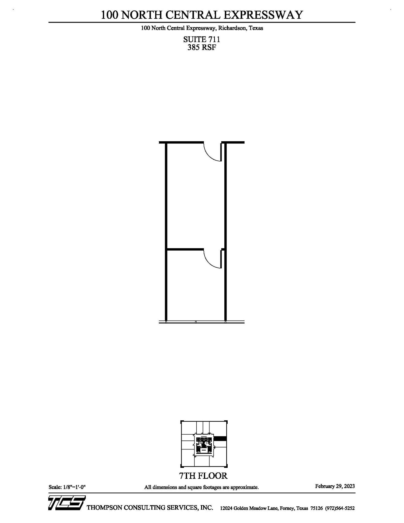 100 N Central Expy, Richardson, TX à louer Plan d’étage– Image 1 sur 1