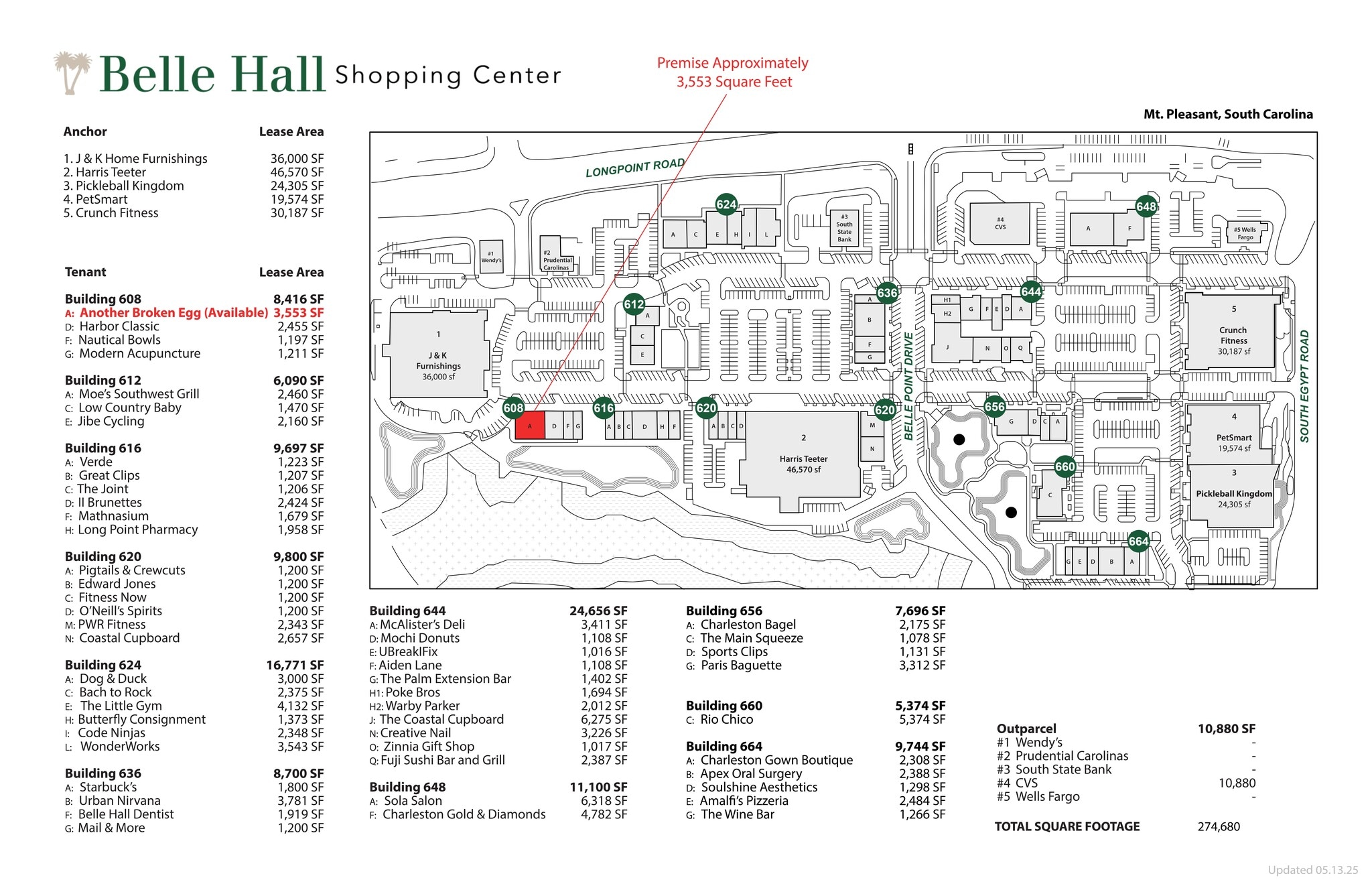 600 Long Point Rd, Mount Pleasant, SC à louer Plan de site– Image 1 sur 1