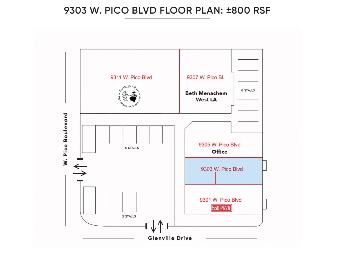 9301-9311 W Pico Blvd, Los Angeles, CA à louer Plan d’étage– Image 1 sur 15