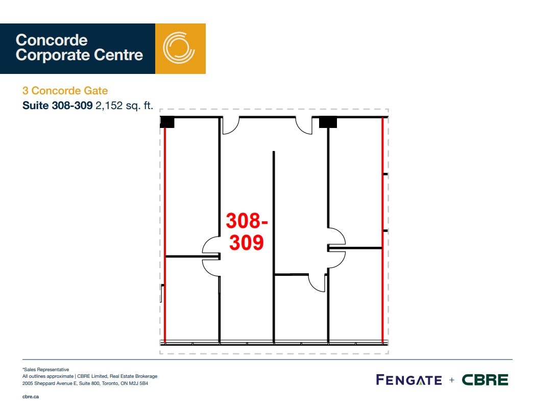 3 Concorde Gate, Toronto, ON à louer Plan d’étage– Image 1 sur 1