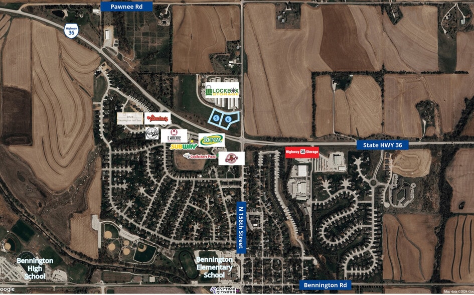 156th & Hwy 36, Bennington, NE à vendre - Aérien – Image 2 sur 2