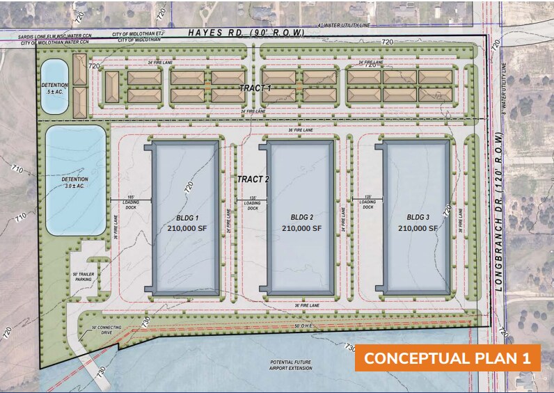 SWC Hayes Rd & Longbranch Rd, Midlothian, TX à vendre - Plan de site – Image 3 sur 4