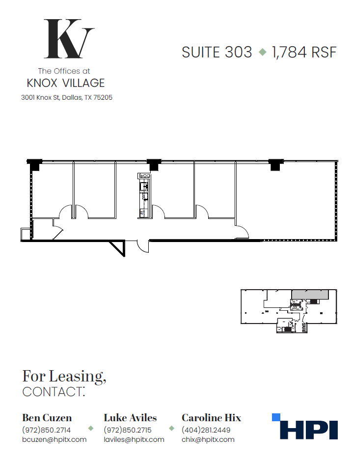 3001-3003 Knox St, Dallas, TX à louer Plan d’étage– Image 1 sur 1