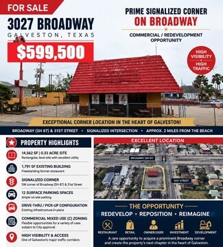 Plus de détails pour 3027 Broadway St, Galveston, TX - Local commercial à vendre