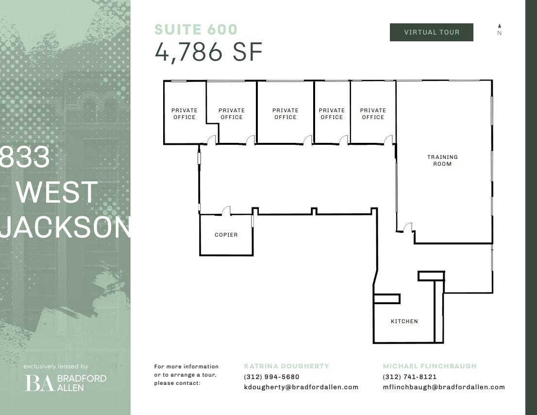 833 W Jackson Blvd, Chicago, IL à louer Plan d’étage– Image 1 sur 8