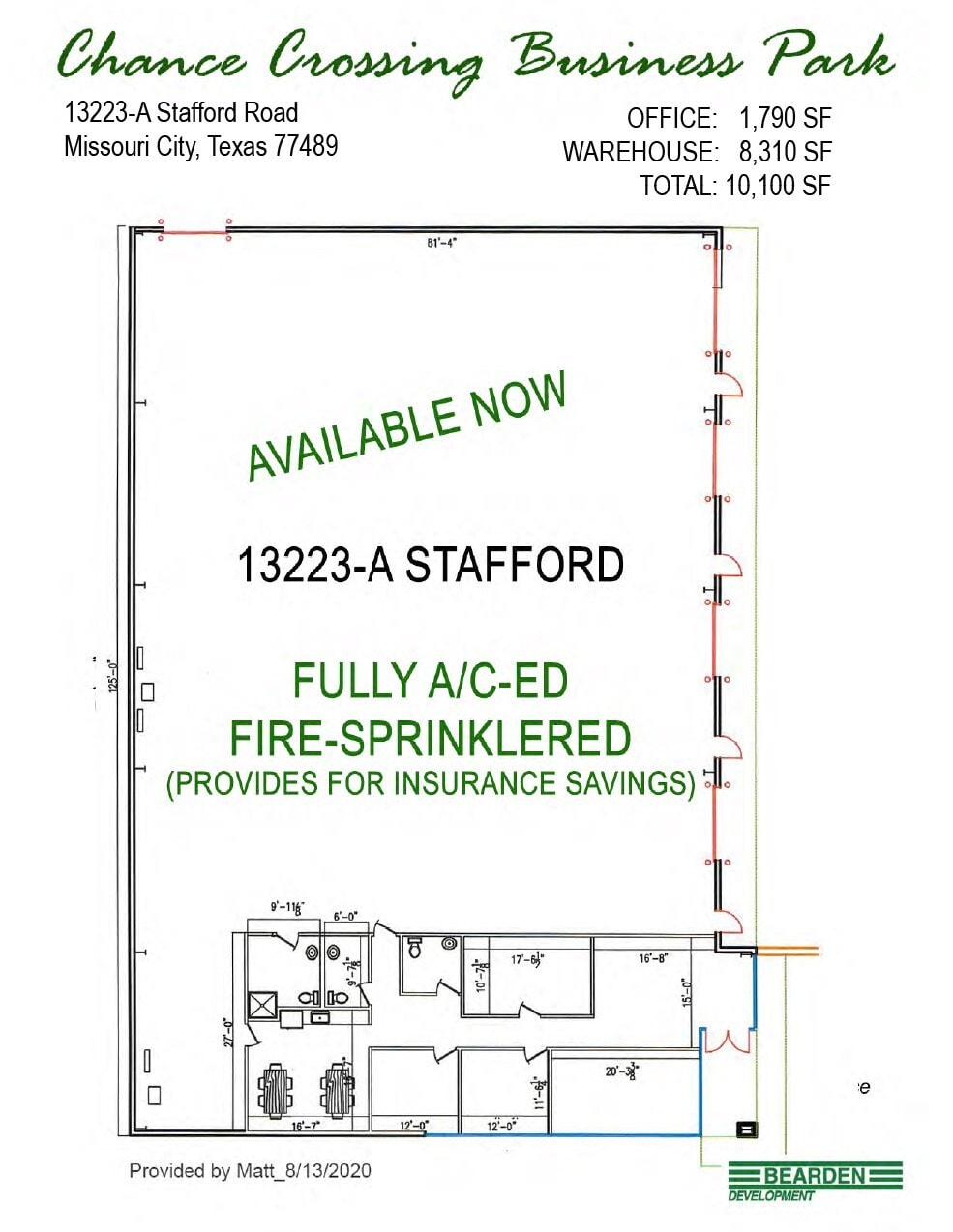13203 Stafford Rd, Missouri City, TX à louer Plan d’étage– Image 1 sur 1