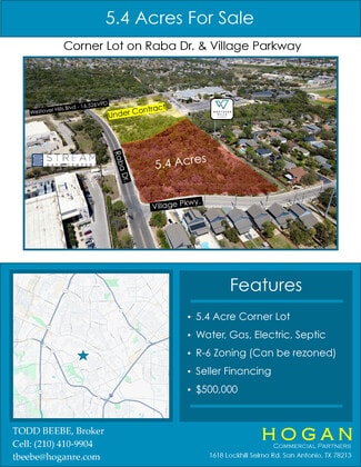 Plus de détails pour Raba & Village Parkway Dr, San Antonio, TX - Terrain à vendre