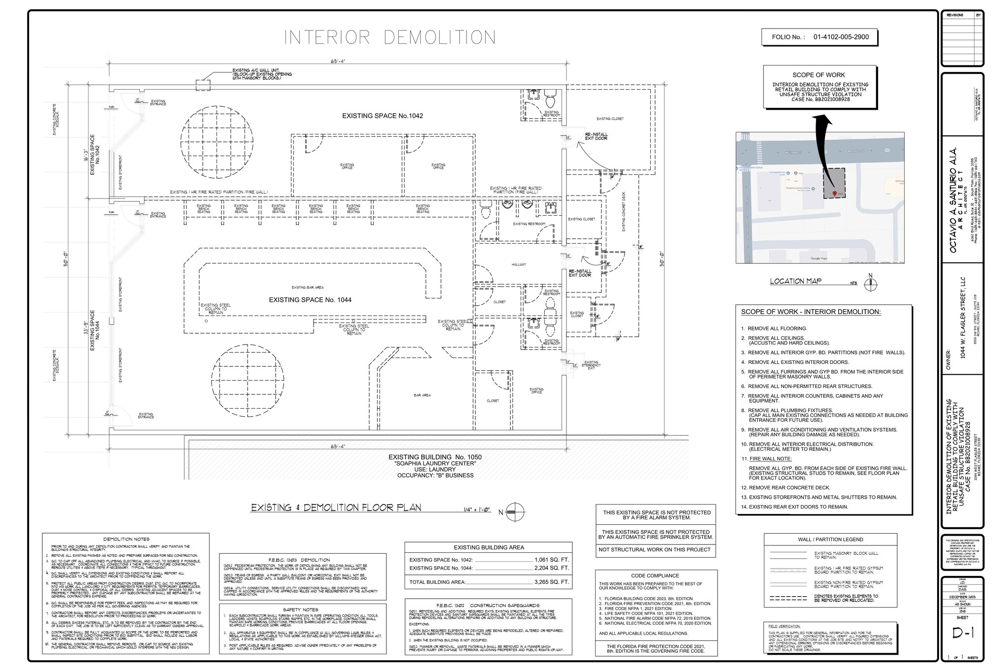 1044 W Flagler St, Miami, FL à louer Plan de site– Image 1 sur 2