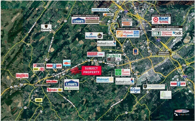 3903 W Market St, Johnson City, TN à vendre - Aérien – Image 2 sur 7