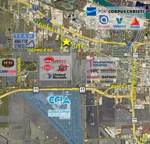 1226 - 1250 South Minerals Rd, Corpus Christi, TX à louer - Aérien – Image 3 sur 3