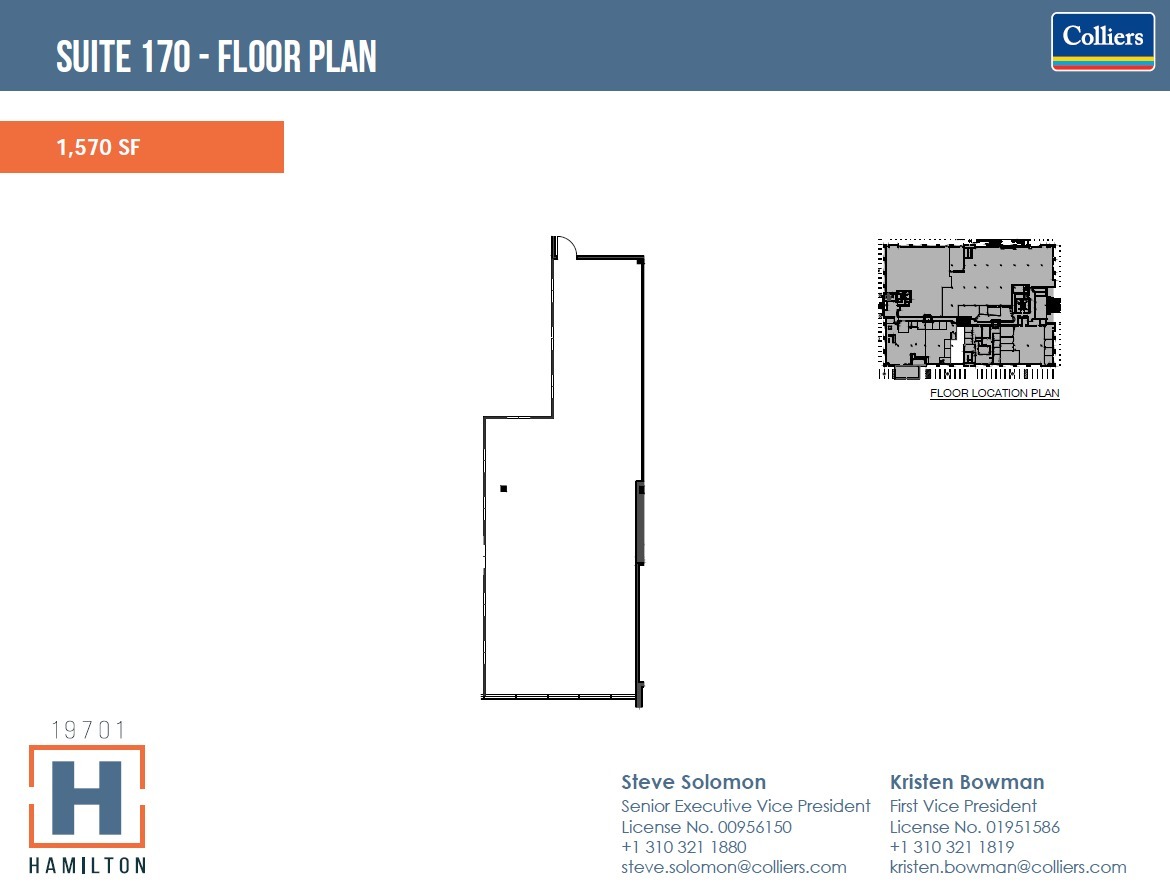 19701 Hamilton Ave, Torrance, CA à louer Plan d’étage– Image 1 sur 1