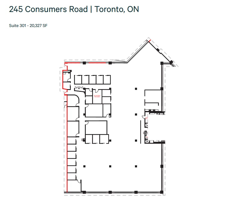 245 Consumers Rd, Toronto, ON à louer Plan d’étage– Image 1 sur 1