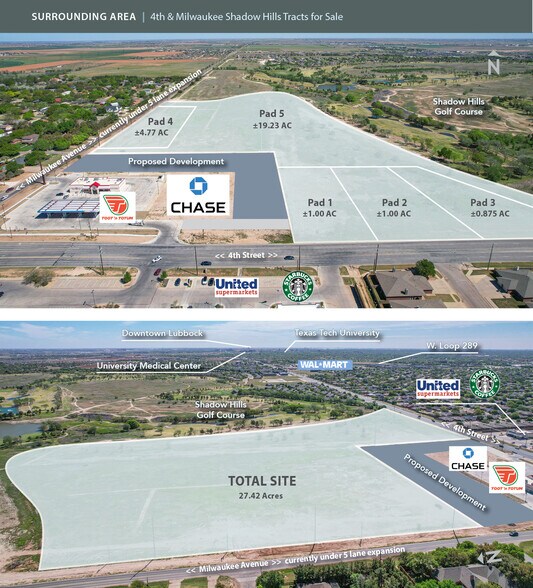 4th & Milwaukee, Ave., Lubbock, TX à vendre - Aérien – Image 3 sur 10