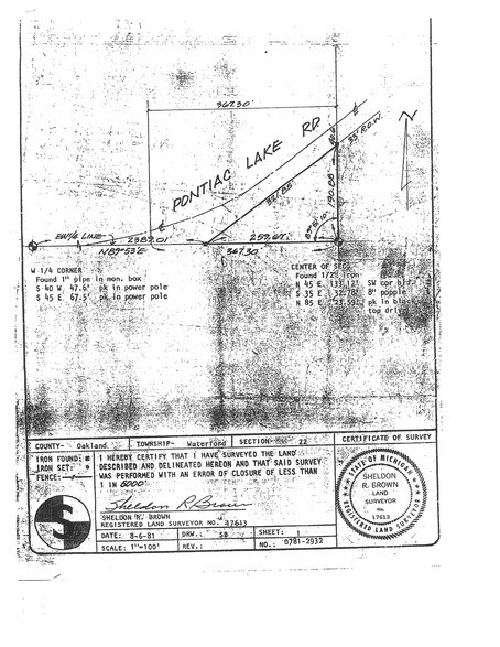 0 Pontiac Lake Rd, Waterford, MI à louer - Plan cadastral – Image 2 sur 6