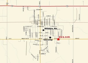 812 E D St, Hillsboro, KS - VUE AÉRIENNE vue de carte