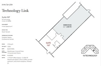 16 Technology Dr, Irvine, CA à louer Plan d’étage– Image 1 sur 1