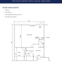 1109 S Airport Cir, Euless, TX à louer Plan d’étage– Image 1 sur 1