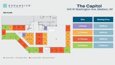 345 W Washington Ave, Madison, WI à louer Plan d’étage– Image 1 sur 13