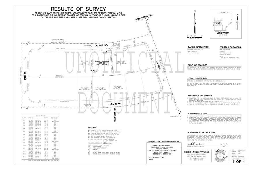 1927 E Crocus Dr, Phoenix, AZ à louer - Plan de site – Image 2 sur 49