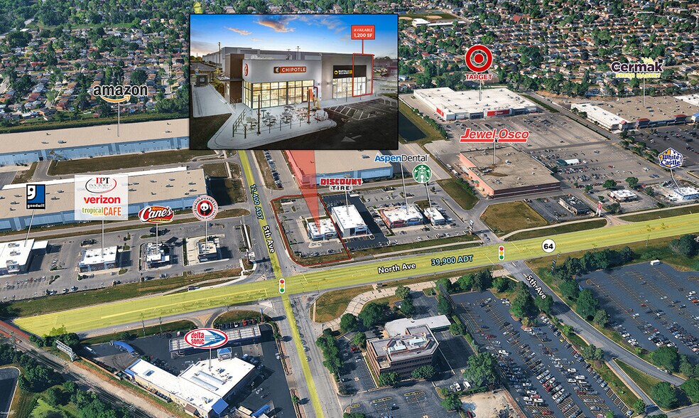 500-600 W North Ave, Melrose Park, IL à louer - Aérien – Image 2 sur 2
