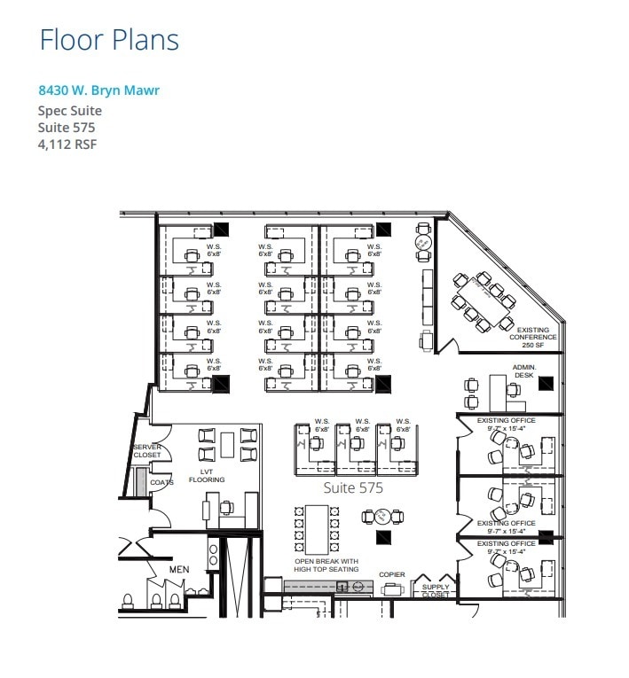 8410 W Bryn Mawr Ave, Chicago, IL à louer Plan d’étage– Image 1 sur 1