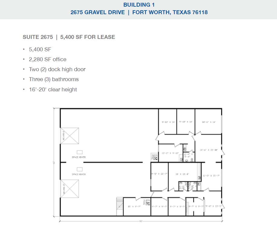 2501-2519 Gravel Dr, Fort Worth, TX à louer Plan d’étage– Image 1 sur 1
