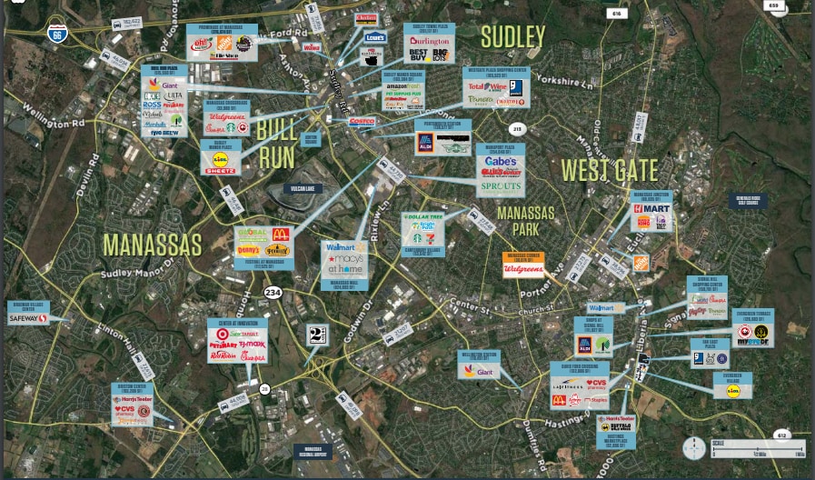 9221-9275 Sudley Rd, Manassas, VA à louer - Aérien – Image 2 sur 3