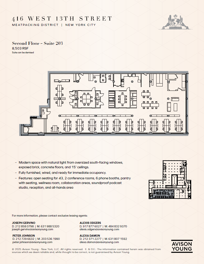 416 W 13th St, New York, NY à louer Plan d’étage– Image 1 sur 8
