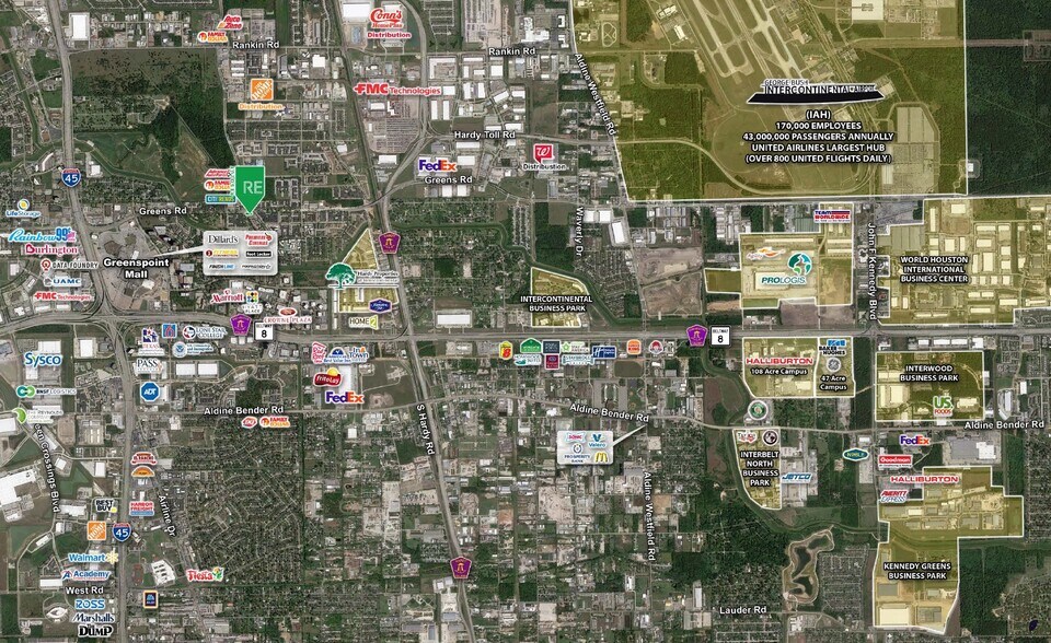 706-736 Greens Rd, Houston, TX à louer - Aérien – Image 2 sur 3