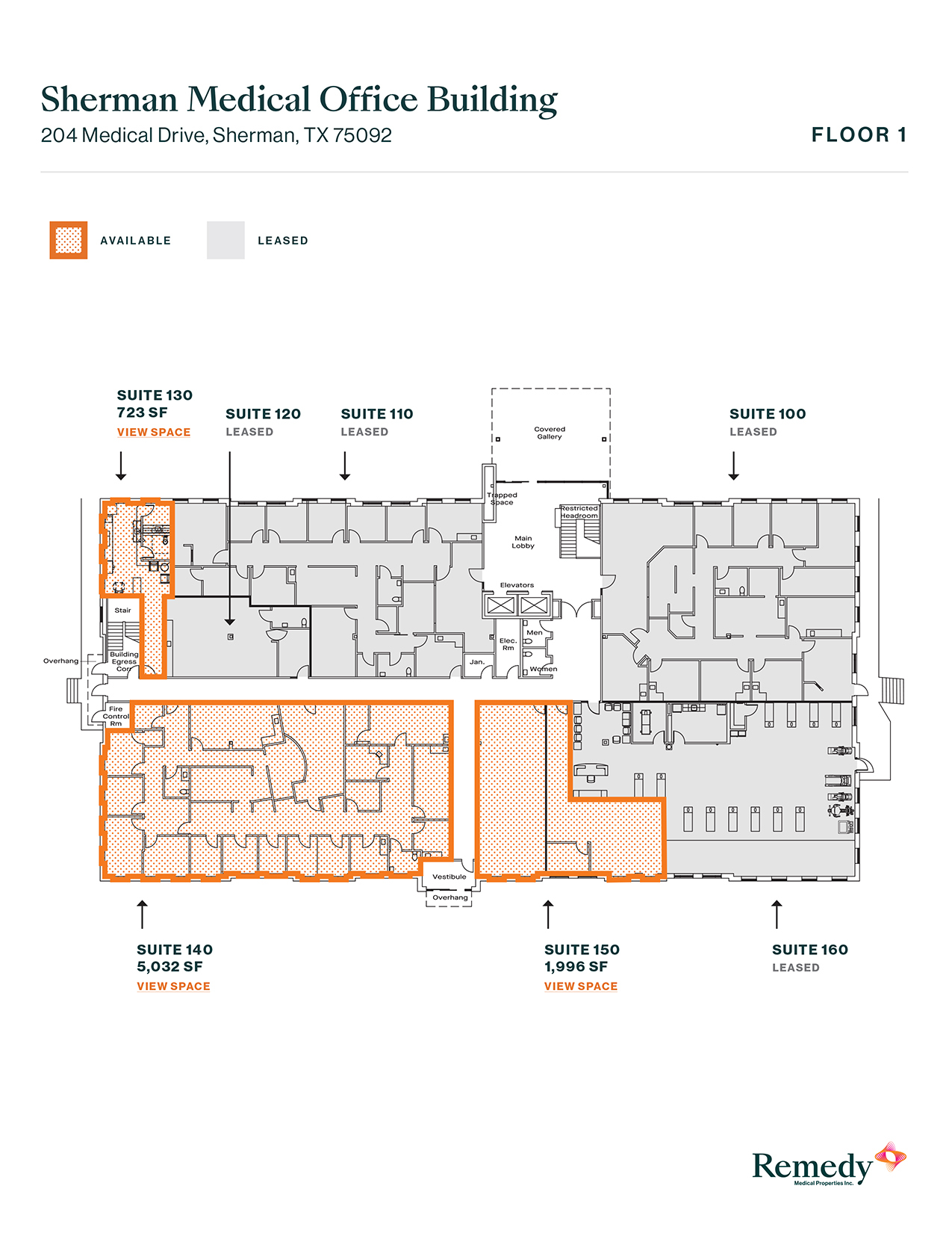 204 Medical Dr, Sherman, TX à louer Plan d’étage– Image 1 sur 2