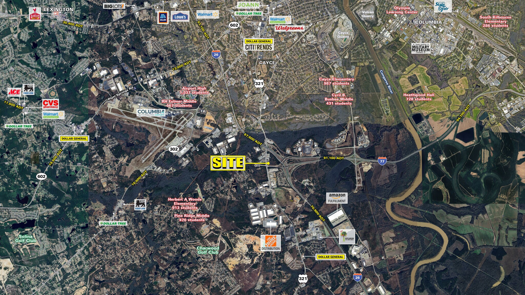 US Hwy 321 & Fish Hatchery rd, Cayce, SC à louer Aérien– Image 1 sur 3