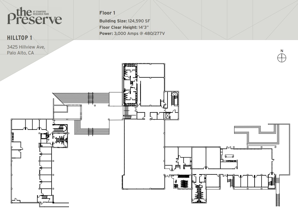3425 Hillview Ave, Palo Alto, CA à louer Plan d’étage– Image 1 sur 3