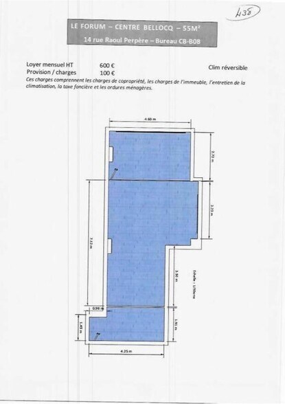 Bureau dans Bayonne à louer - Plan d’étage – Image 2 sur 2
